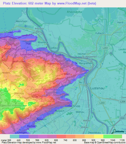 Platz,Switzerland Elevation Map