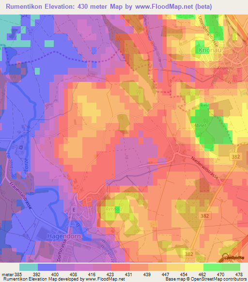 Rumentikon,Switzerland Elevation Map