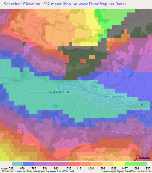 Schachen,Switzerland Elevation Map