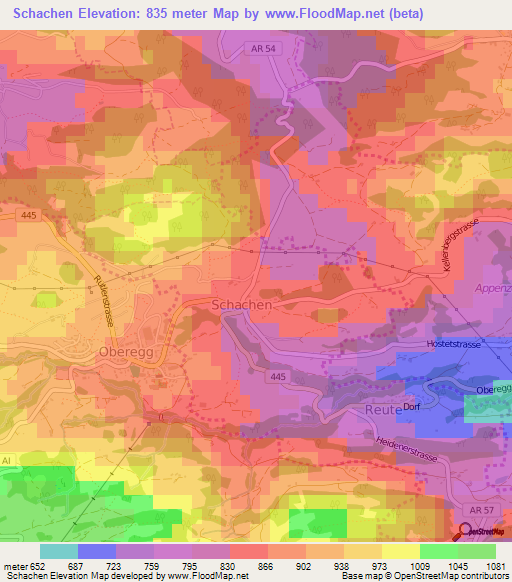 Schachen,Switzerland Elevation Map