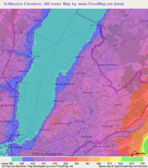 St-Maurice,Switzerland Elevation Map