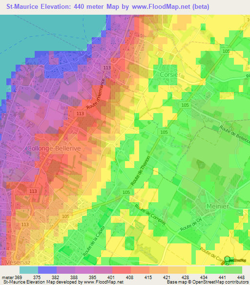 St-Maurice,Switzerland Elevation Map