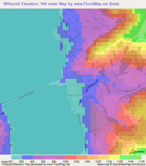 Willerzell,Switzerland Elevation Map