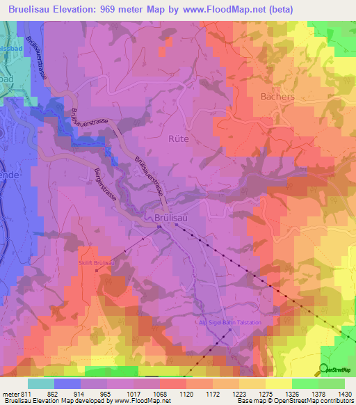 Bruelisau,Switzerland Elevation Map