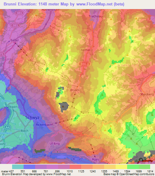 Brunni,Switzerland Elevation Map