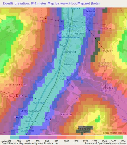 Doerfli,Switzerland Elevation Map