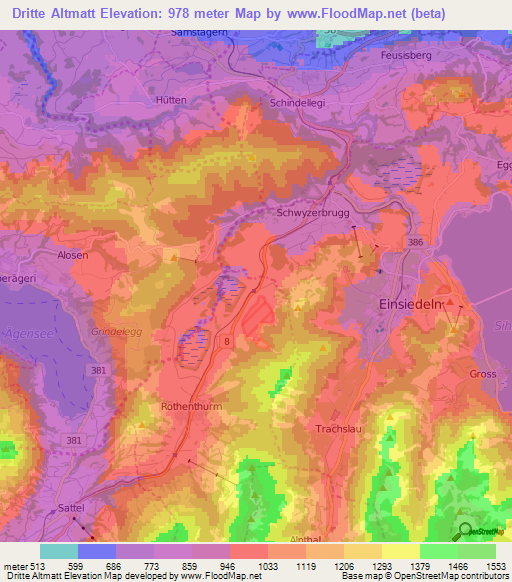 Dritte Altmatt,Switzerland Elevation Map