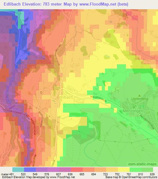 Edlibach,Switzerland Elevation Map