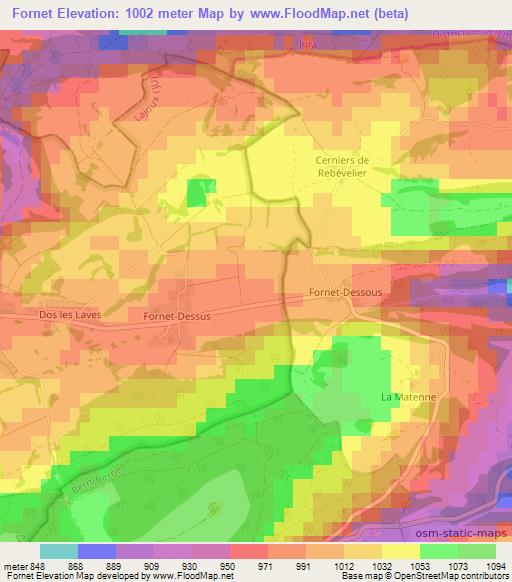 Fornet,Switzerland Elevation Map