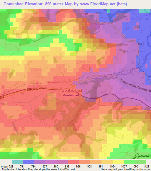Gontenbad,Switzerland Elevation Map