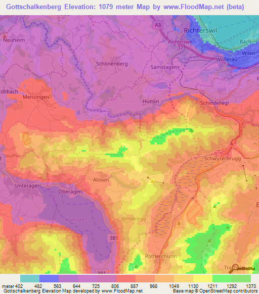 Gottschalkenberg,Switzerland Elevation Map