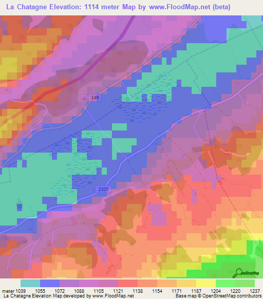 La Chatagne,Switzerland Elevation Map