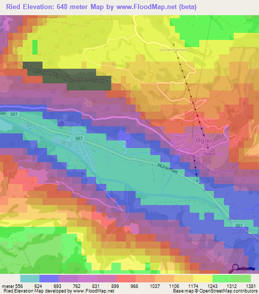 Ried,Switzerland Elevation Map