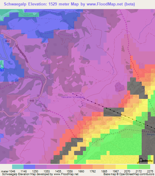 Schwaegalp,Switzerland Elevation Map