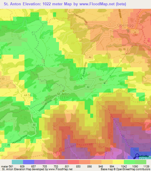 St. Anton,Switzerland Elevation Map