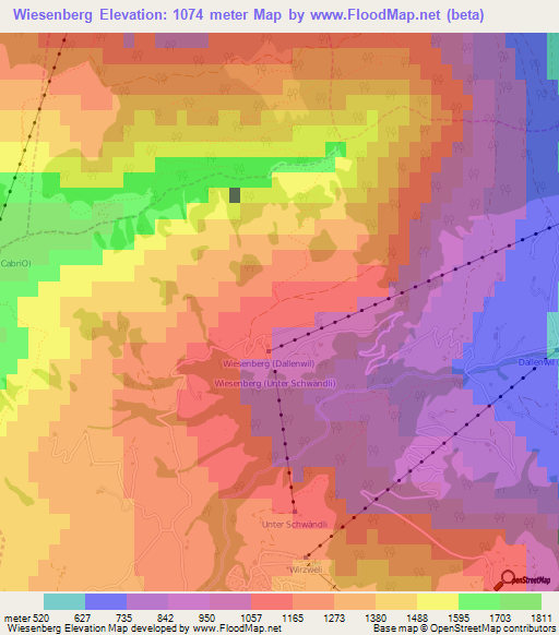 Wiesenberg,Switzerland Elevation Map