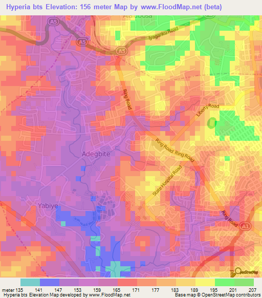 Hyperia bts,Nigeria Elevation Map