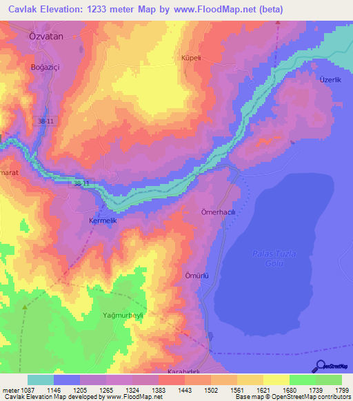 Cavlak,Turkey Elevation Map