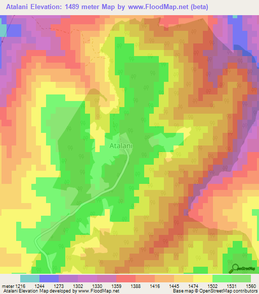 Atalani,Turkey Elevation Map