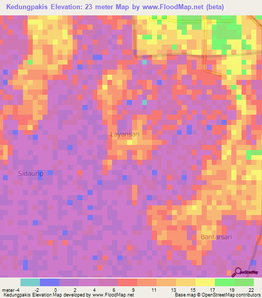 Kedungpakis,Indonesia Elevation Map