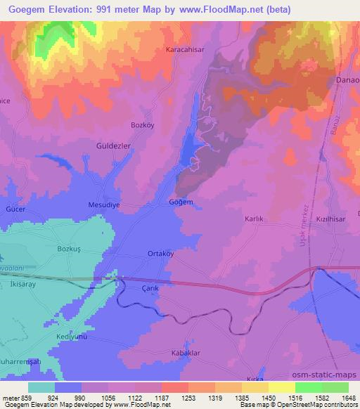 Goegem,Turkey Elevation Map