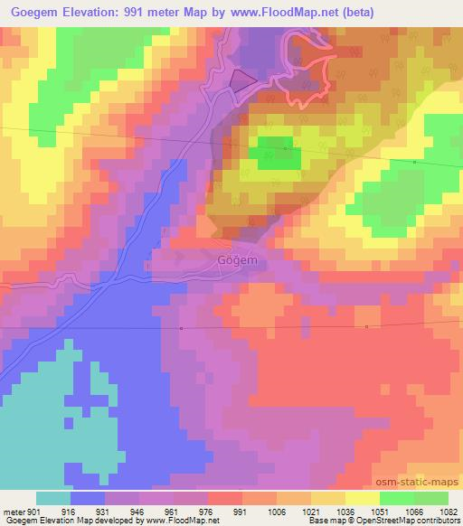 Goegem,Turkey Elevation Map