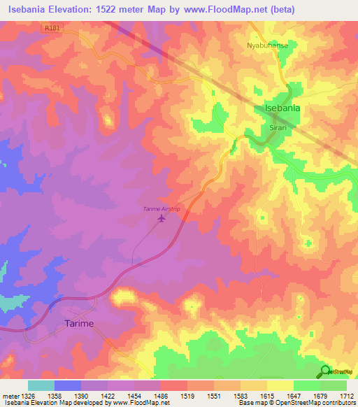 Isebania,Tanzania Elevation Map