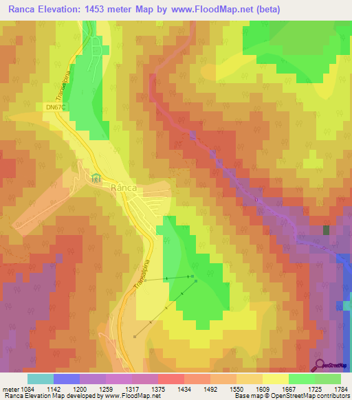 Ranca,Romania Elevation Map