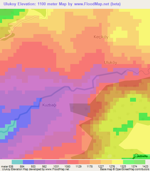 Ulukoy,Turkey Elevation Map