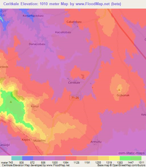 Ceritkale,Turkey Elevation Map