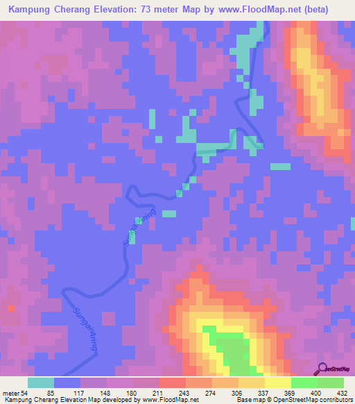 Kampung Cherang,Malaysia Elevation Map