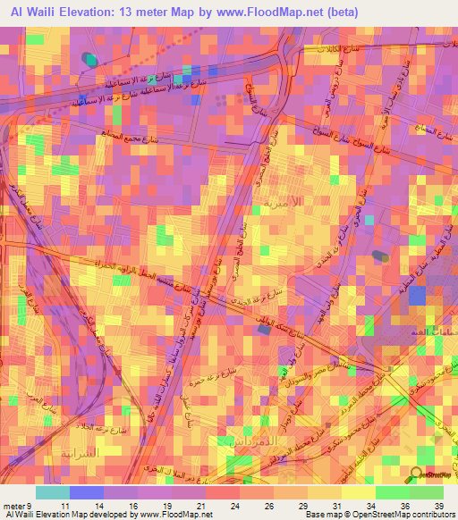 Al Waili,Egypt Elevation Map