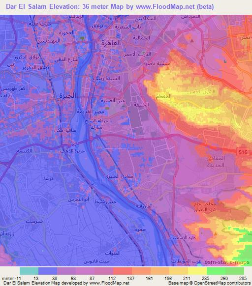 Dar El Salam,Egypt Elevation Map