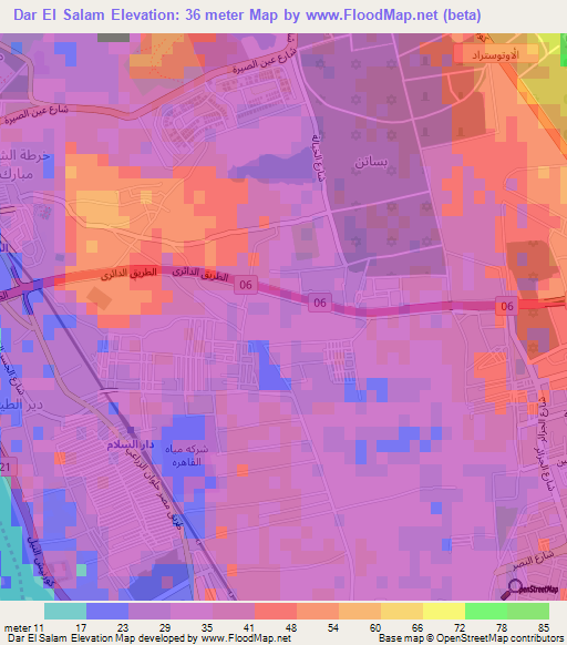 Dar El Salam,Egypt Elevation Map