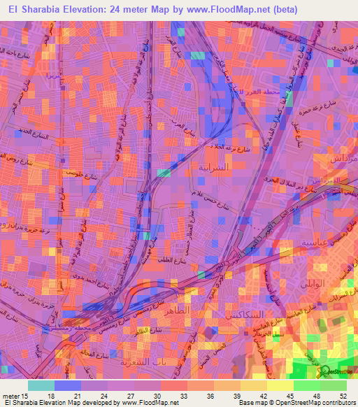 El Sharabia,Egypt Elevation Map