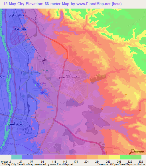 15 May City,Egypt Elevation Map