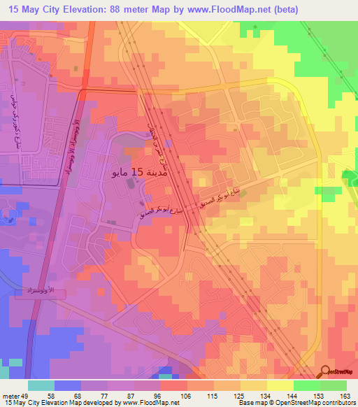 15 May City,Egypt Elevation Map