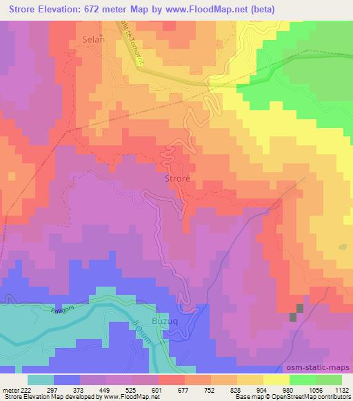 Strore,Albania Elevation Map