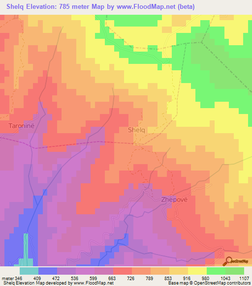 Shelq,Albania Elevation Map