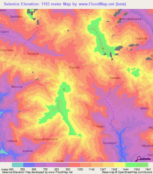 Selenice,Albania Elevation Map