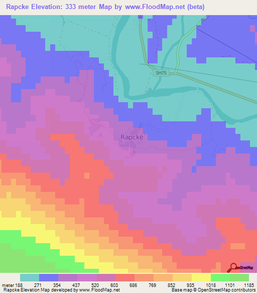 Rapcke,Albania Elevation Map