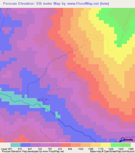 Porocan,Albania Elevation Map