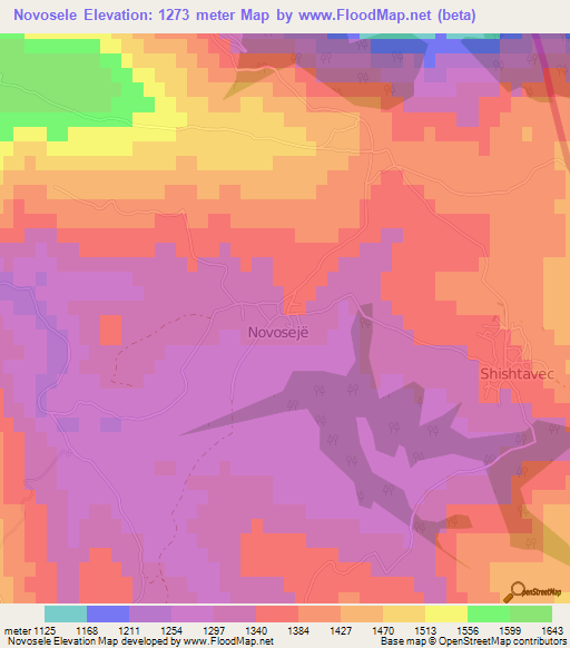 Novosele,Albania Elevation Map