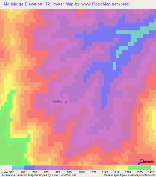 Mollekuqe,Albania Elevation Map