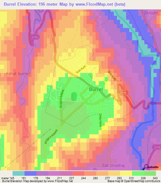 Burrel,Albania Elevation Map