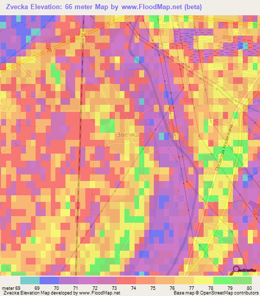 Zvecka,Serbia Elevation Map