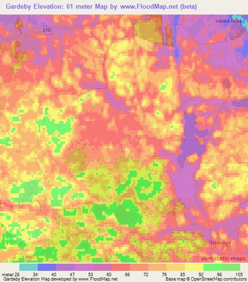 Gardeby,Sweden Elevation Map