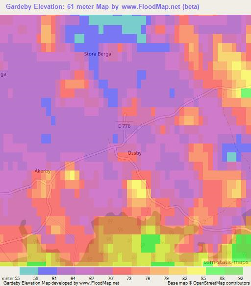 Gardeby,Sweden Elevation Map