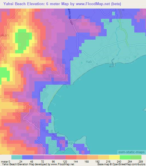 Yahsi Beach,Turkey Elevation Map