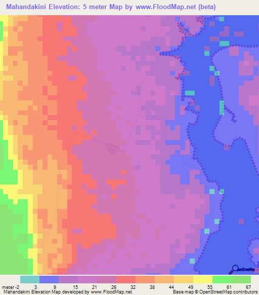 Mahandakini,Tanzania Elevation Map